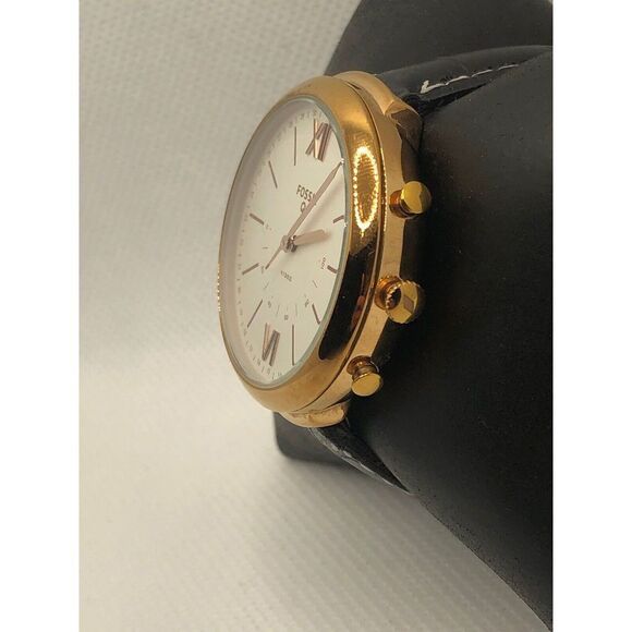 Fossil Q FTW5021 Women's Black Leather Analog Dial Wrist Hybrid Smart Watch HK41 - Picture 2 of 9